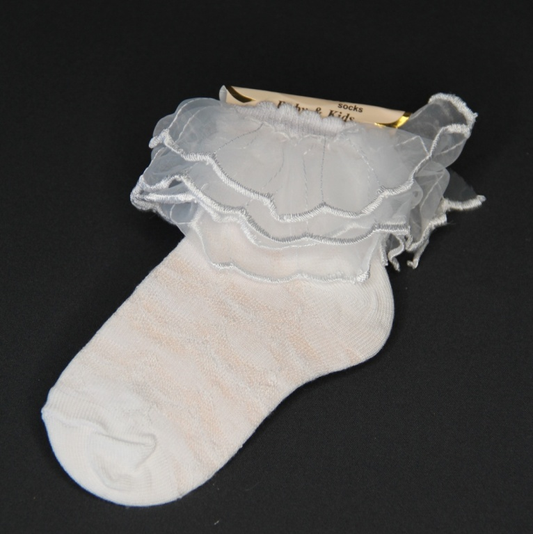 Girls' White Dance Socks